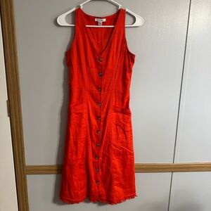 PURE NAVY Orange Summer Vibe Midi Dress Size XS